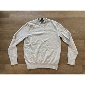 Club Monaco Sweater Womens Medium Pullover 100% Wool Crewneck Knit Oatmeal Beige